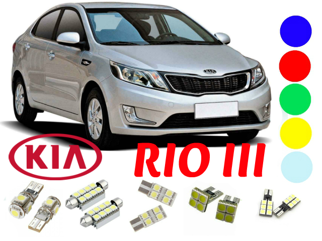 Oświetlenie wnętrza LED Kia Rio 3 III W5W żarówki