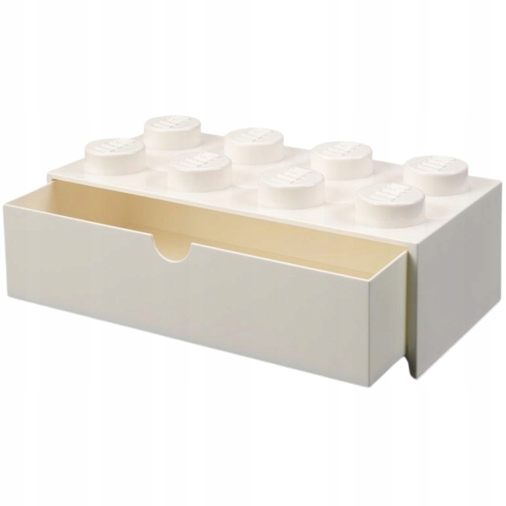 LEGO pojemnik plastikowy - Szuflada - Kształt Klocka LEGO Biały 32x16x11