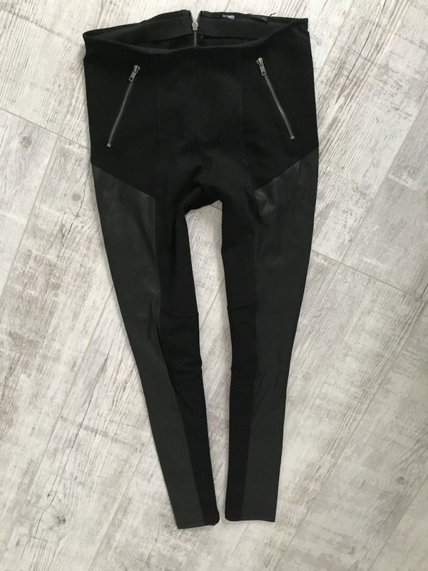 H&M___SKÓRA` BIKER SKINNY RURKI zipy___36/38