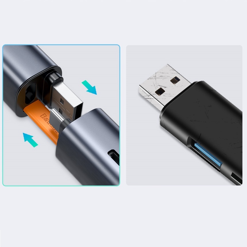 Купить Устройство чтения карт Baseus SD micro SD TF USB-C USB-A 3.0: отзывы, фото, характеристики в интерне-магазине Aredi.ru