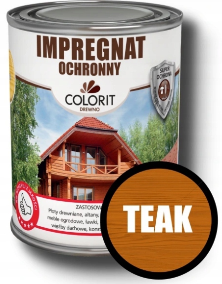 IMPREGNAT DO DREWNA Z WOSKIEM TEAK COLORIT IMPREGNAT OCHRONNY 4,5 L