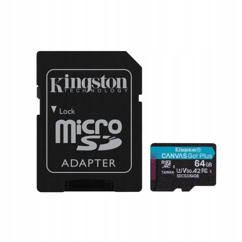 Kingston Canvas Go Plus microSDXC - Karta pamięci 64GB A2 V30 Class 10 UHS-