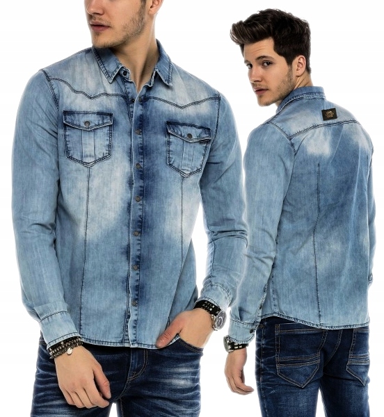 CIPO BAXX KOSZULA JEANSOWA CH165 BLUE DENIM~M