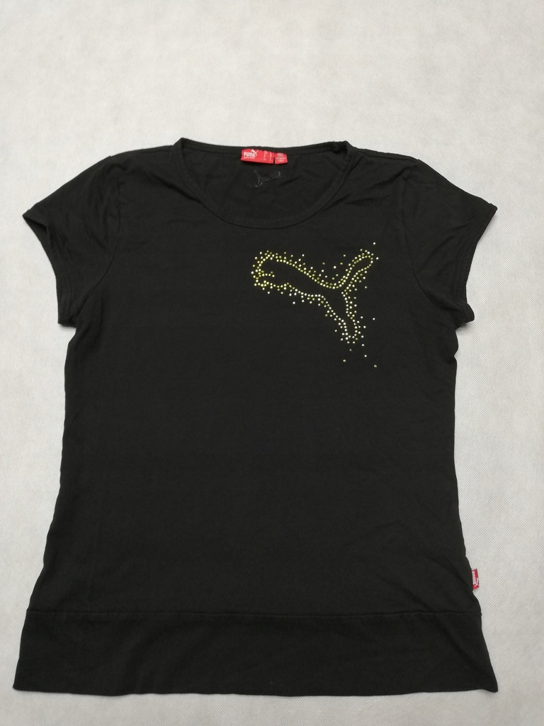 PUMA CZARNA BAWEŁNIANA KOSZULKA BIG GOLD LOGO L