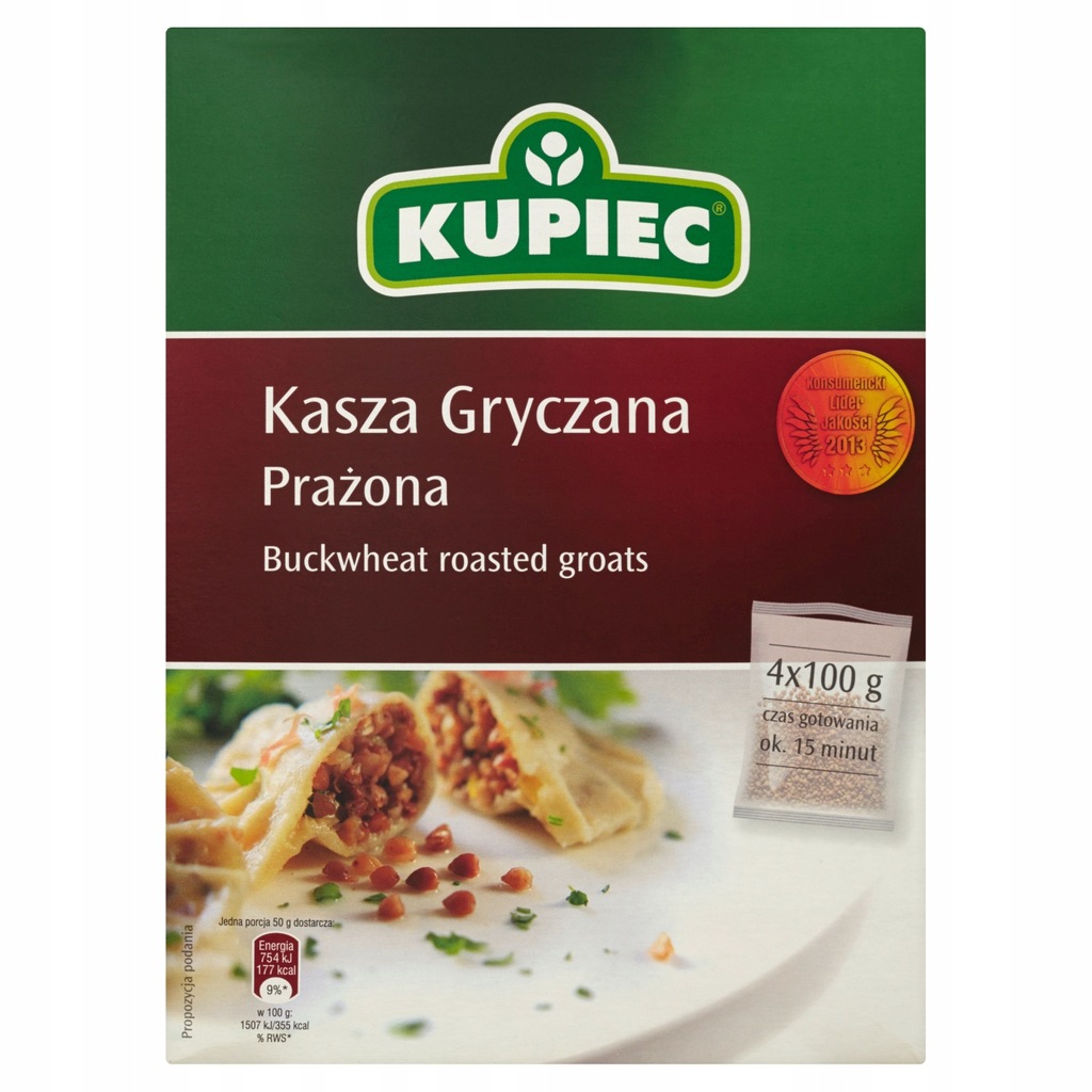 Kupiec Kasza gryczana prażona 400 g (4 torebki)