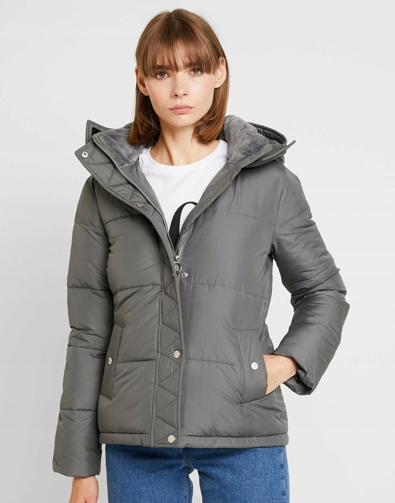 B1F101*HOLLISTER PUFFER JACKET SZARA M 38 L01