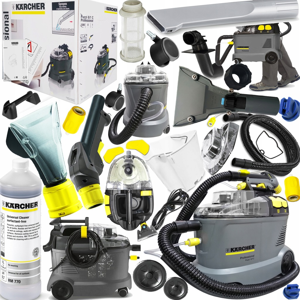 KARCHER PUZZI 8/1 ODKURZACZ PIORĄCY ZESTAW CHEMIA+ - 7757913045 ...