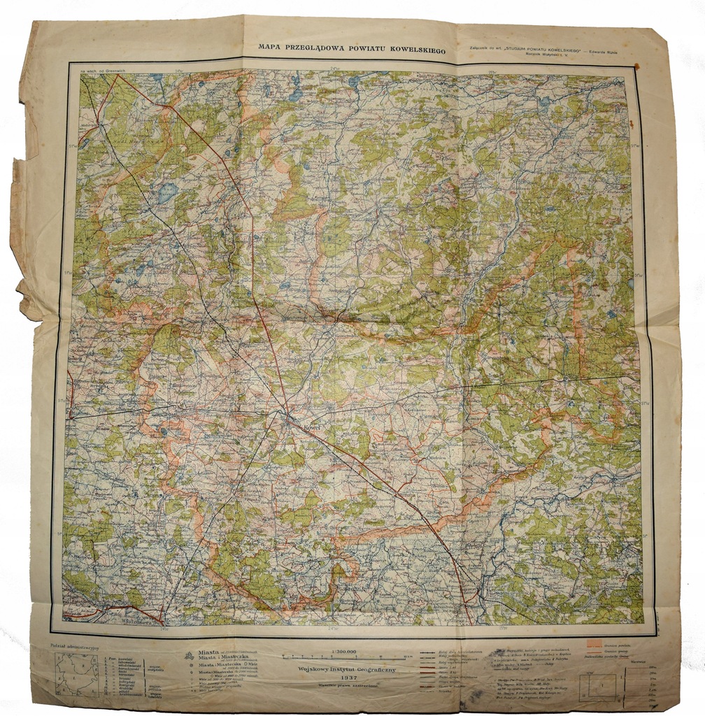 Mapa sztabowa WIG 1937 Kowel Kresy