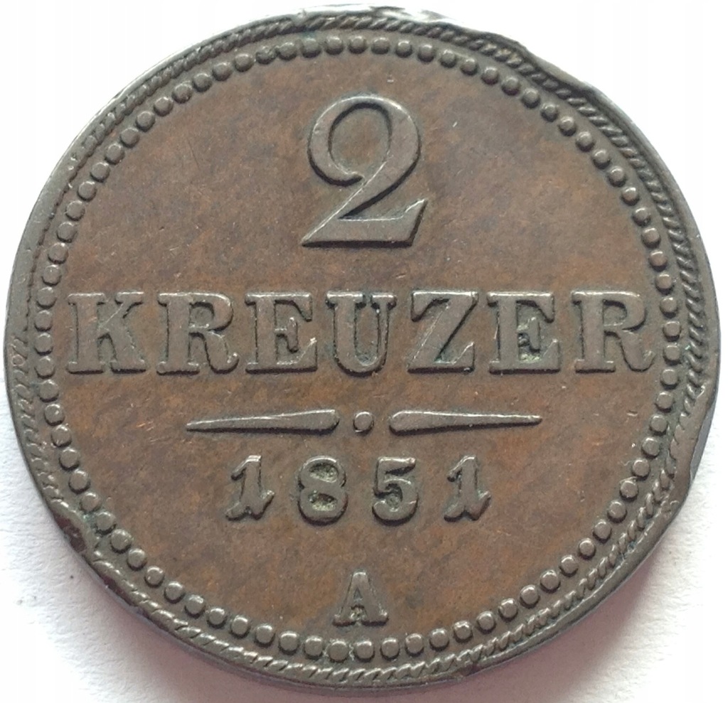 Austria 2 krajcary 1851 A