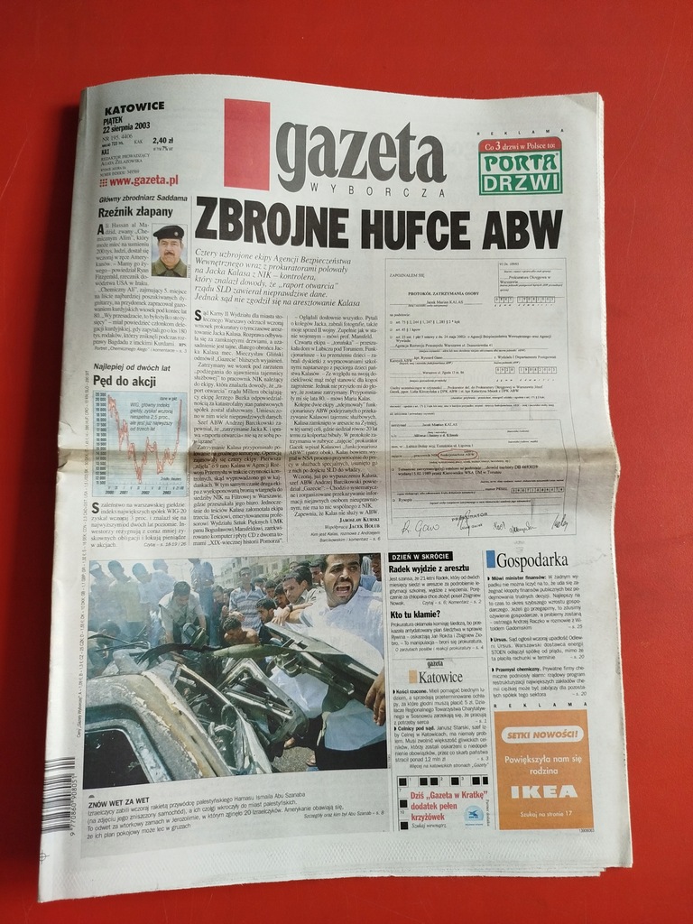 Gazeta Wyborcza, 22 sierpnia 2003, nr 195