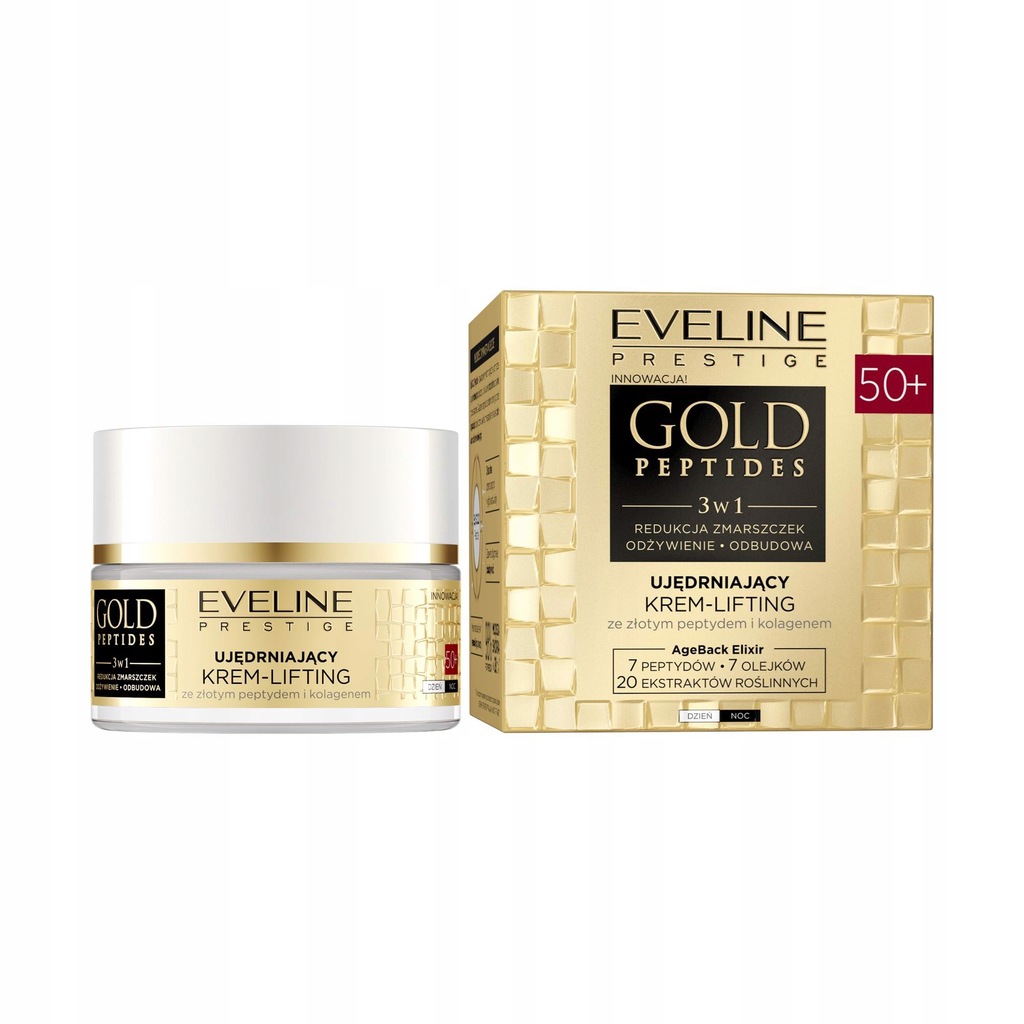 EVELINE GOLD PEPTIDES 50+ KREM-LIFTING DO TWARZY 50ML UJĘDRNIAJĄCY