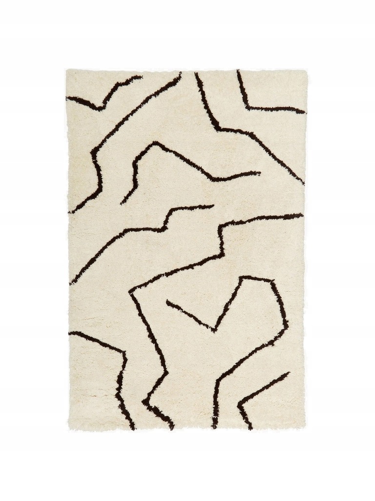Westwing Dywan ręcznie tuftowany Davin 160 x 230 cm włosie 3 cm krem czarny