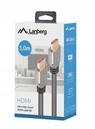 LANBERG Kabel HDMI M/M V2.1 1M 8K 60Hz czarny