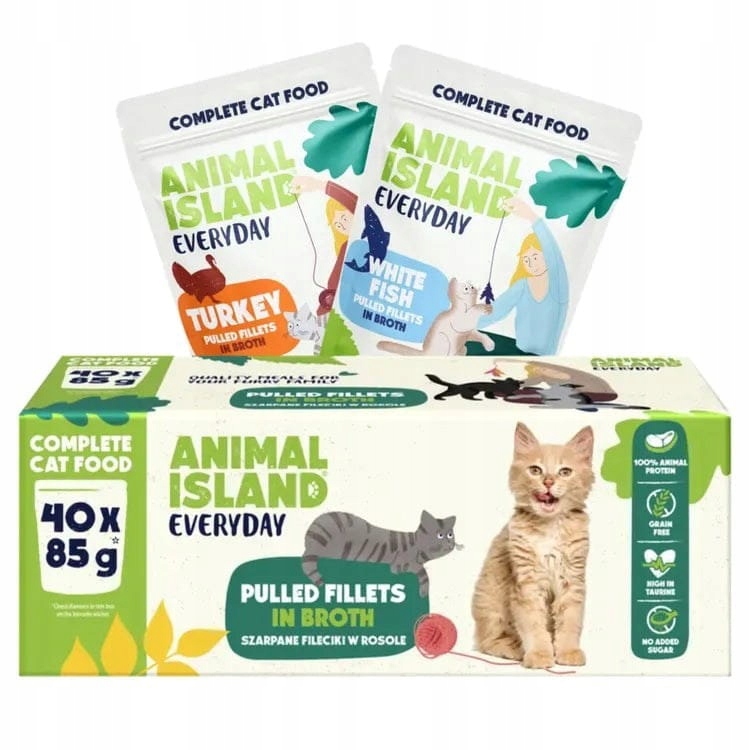 ANIMAL ISLAND Indyk / Biała ryba w filecie MIX - Karma mokra dla kotów -