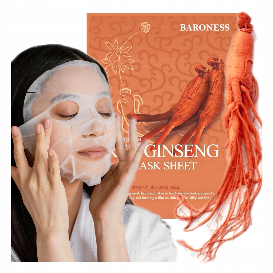 Maski koreańskie w płachcie nawilżająca MASECZKA NA TWARZ żeń szeń maseczki