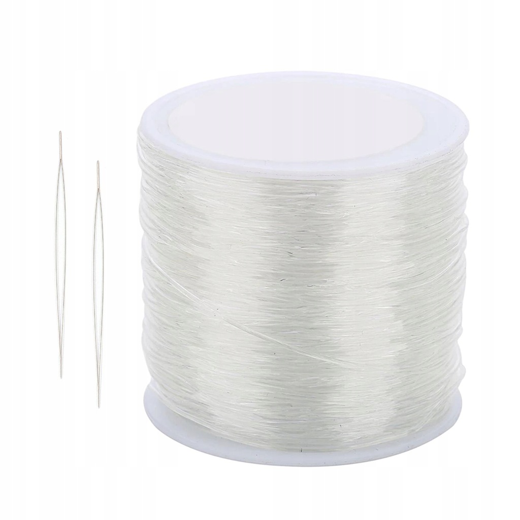 Stretchy String for Bracelets, Clear Elastic Cord Jewelry Bead Bracelet  String with 2 Pcs Beading for Beads, Bracelets 1.5mm 55m