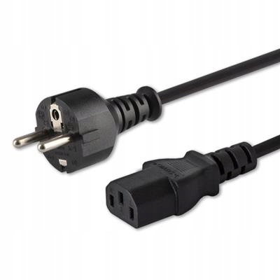 Kabel SAVIO CL-138 (C13 / IEC C13 / IEC 320 C13 - Schuko M; 1,8m; kolor cza