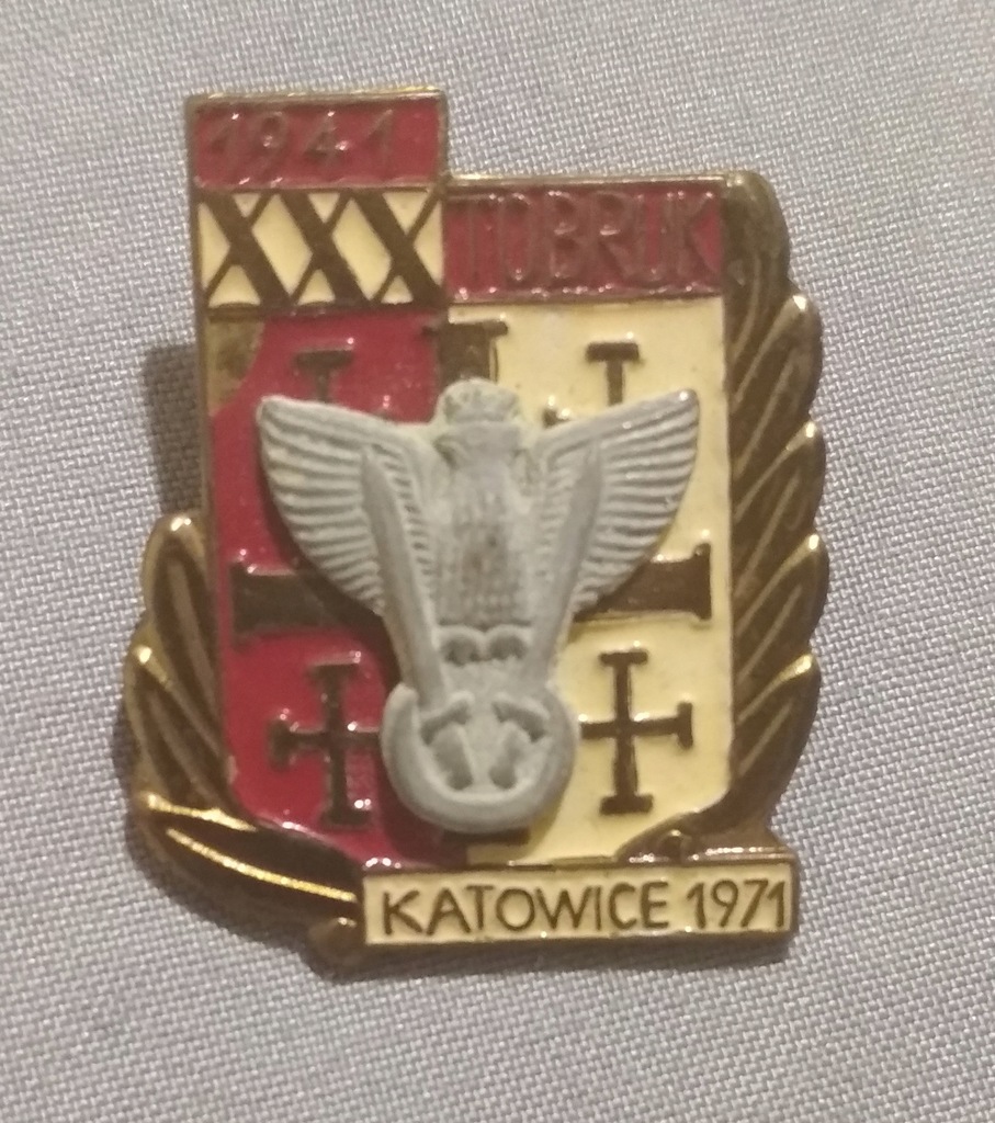 Odznaka XXX lecia SBSK Tobruk 1941-1971 Katowice
