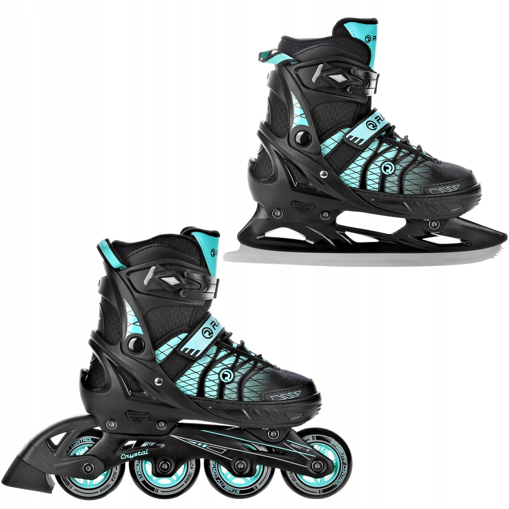 Rolki Łyżwy 2w1 RAVEN Crystal Black/Mint 38-42