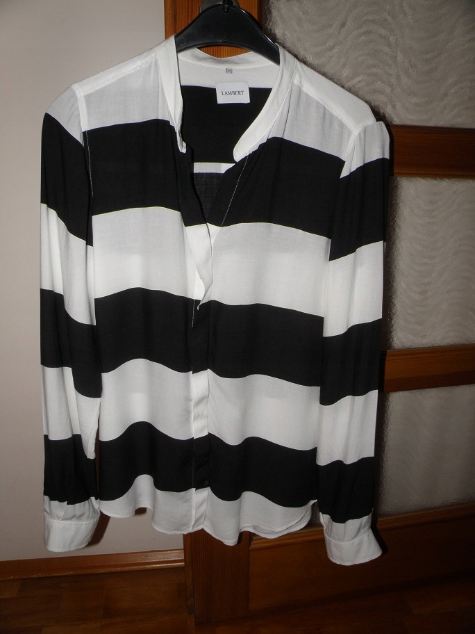 koszula LAMBERT czarna biała paski oversize S M