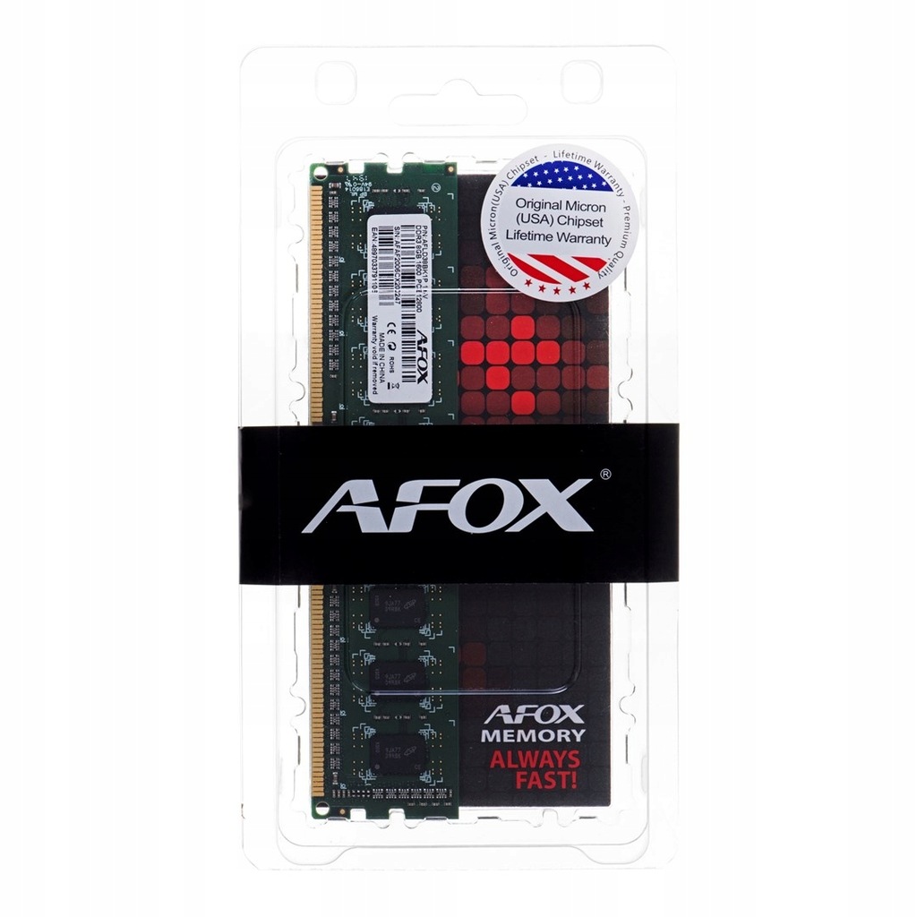 Pamięć DDR3 AFOX DDR3 8G 1600MHZ LV 1,35V AFLD38BK1L