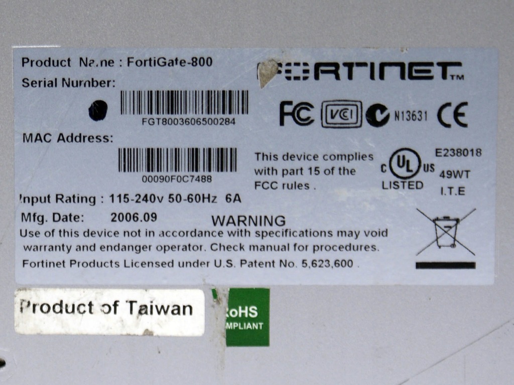 Купить Fortinet Fortigate-800 Межсетевой экран, VPN, ВЕБ-фильтр, IPS: отзывы, фото, характеристики в интерне-магазине Aredi.ru