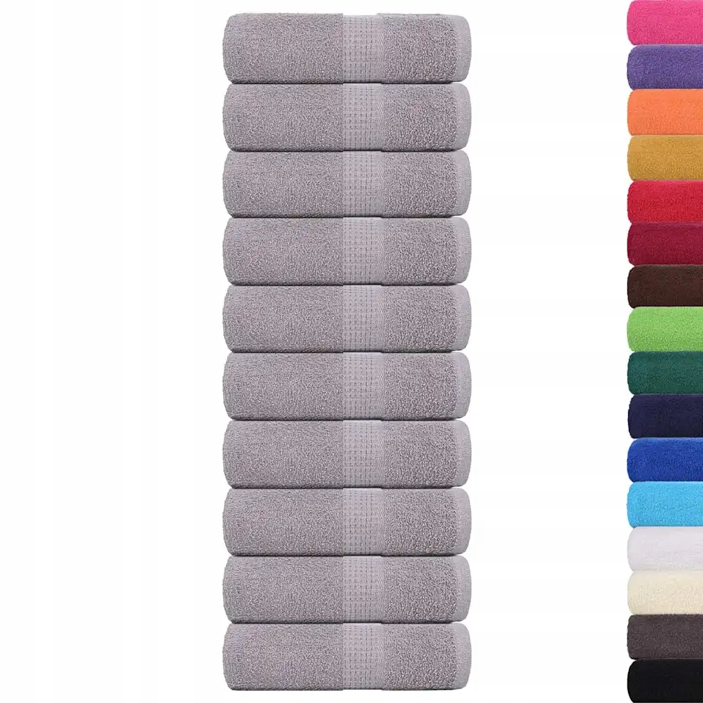 vidaXL Ręczniki gościnne 10 szt. Szare 30x50 cm 360 gsm 100% bawełna