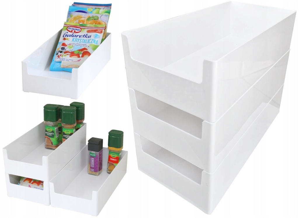 3 x PUDEŁKO ORGANIZER POJEMNIK NA PRZYPRAWY DROBIAZGI PRZYBORNIK
