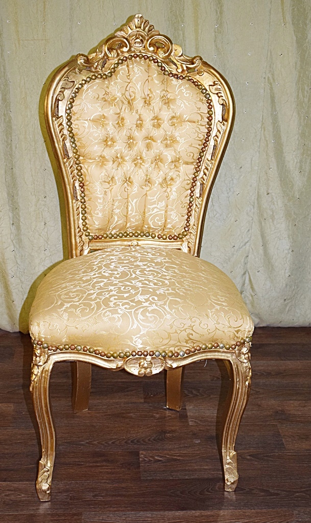 Złoty Stylowy Stołek Krzesło Barokowe PROMOCJA