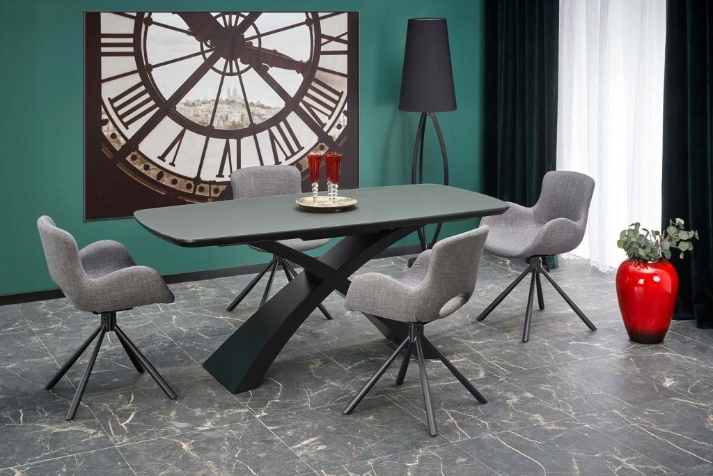 STÓŁ ROZKŁADANY 180 CIEMNY POPIEL / CZARNY SILVESTRO