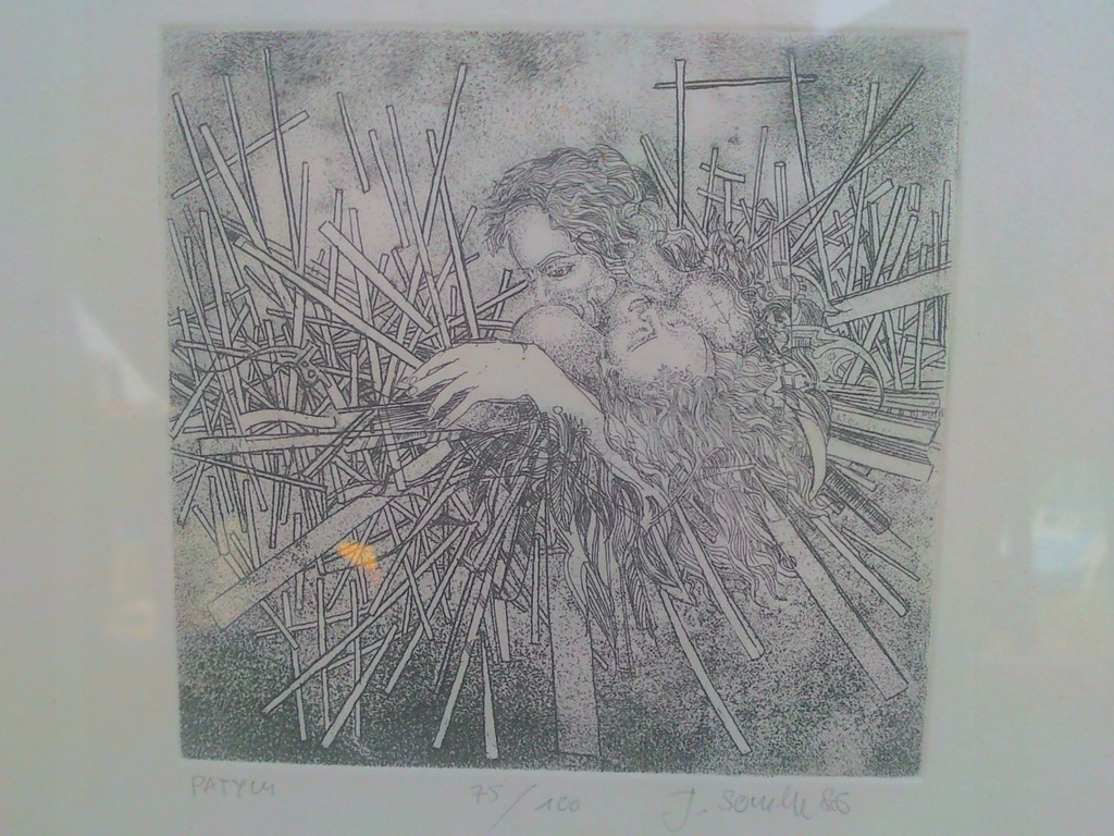 CIEKAWY RYSUNEK OBRAZ GRAFIKA , SYGNOWANA !!!