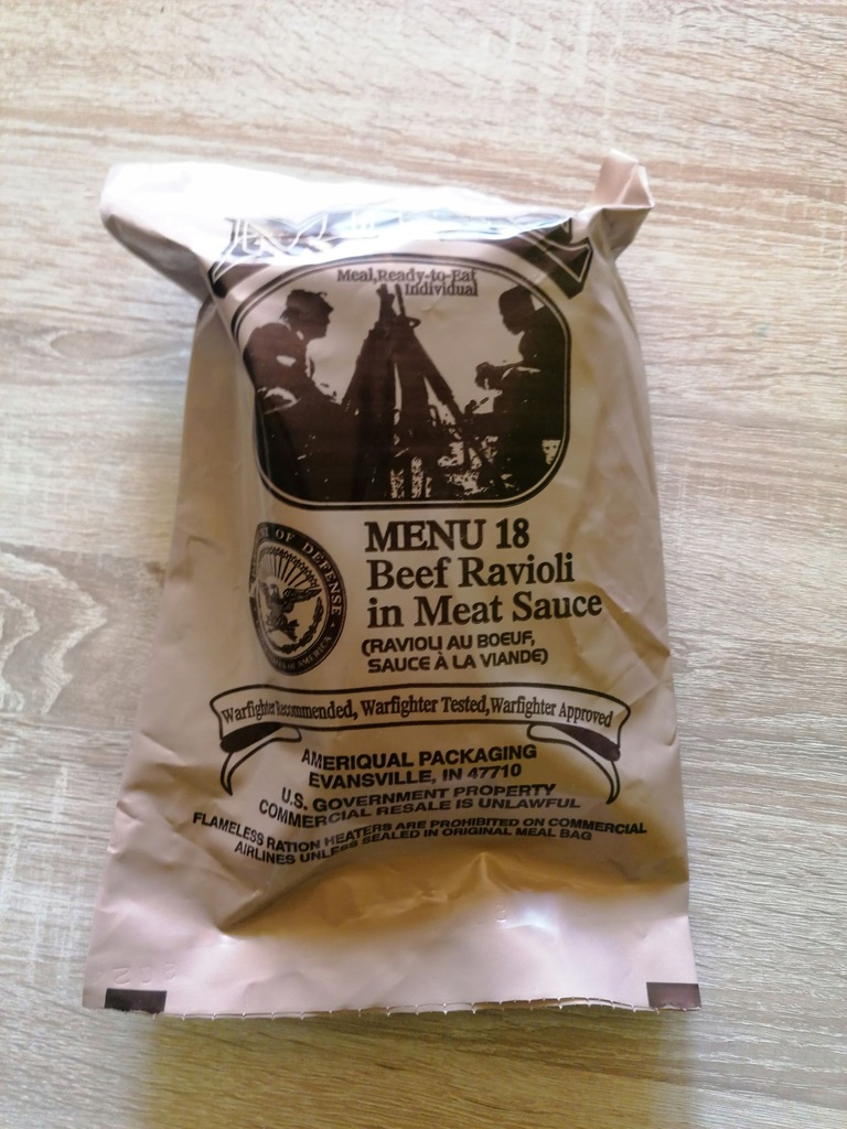 Amerykańskie wojskowe racje żywnościowe MRE nr 18
