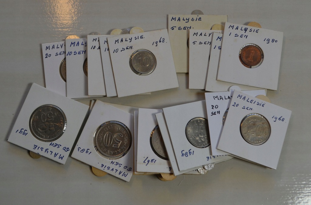 Malezja - miks - ciekawy zestaw - 19 monet - każda moneta inna