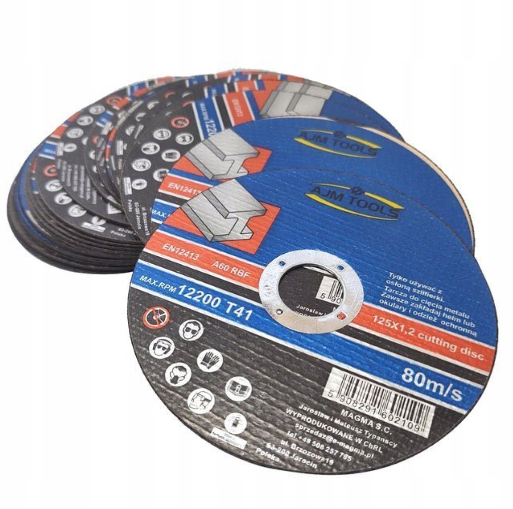 AJM Tools Tarcza do stali 125x1,2x22,2 do ciecia przecinania stali czarnej
