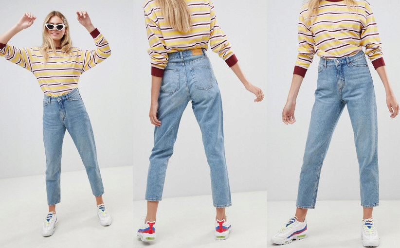 10P018 MONKI__XCR SPODNIE JEANSY MOM JEANS__M