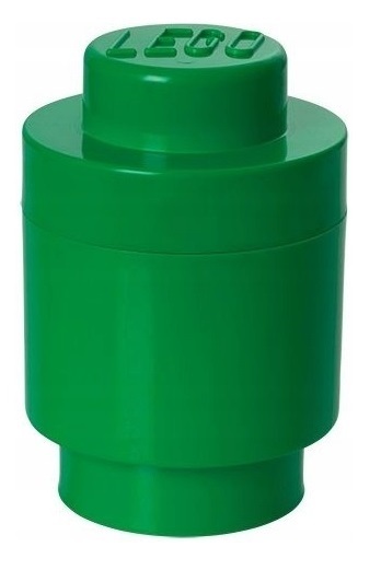 LEGO POJEMNIK PUDEŁKO KLOCEK 1 ZIELONY OKRĄGŁY