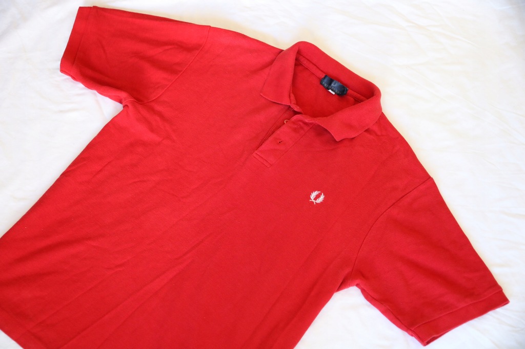 FRED PERRY TSHIRT CZERWONY POLO LOGO M/L