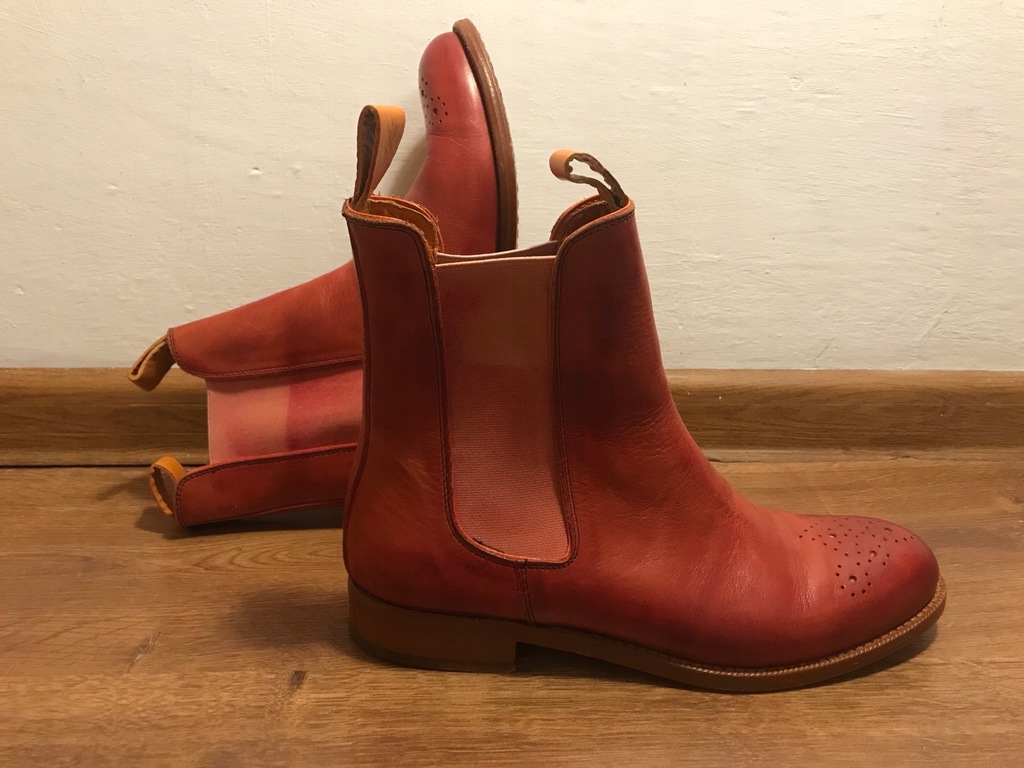 botki skórzane czerwone Liebeskind Chelsea Boots