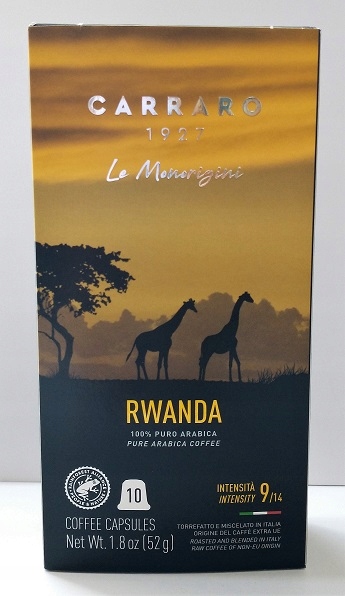 Kapsuły Nespresso CARRARO Rwanda 100% arab. 10szt