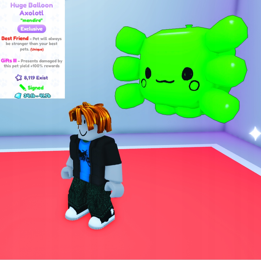 ROBLOX HUGE Balloon Axolotl Pet Simulator X PSX