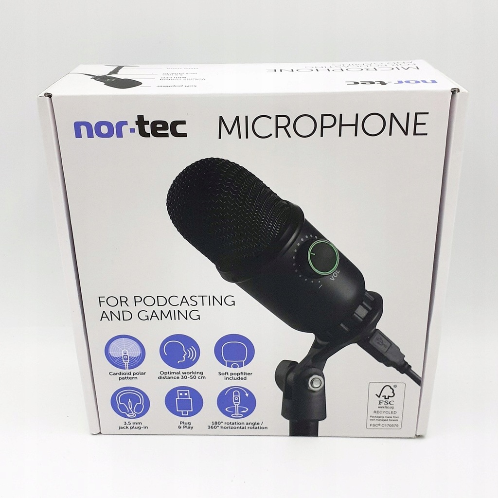 Mikrofon USB ze stojakiem Nor-Tec 72342