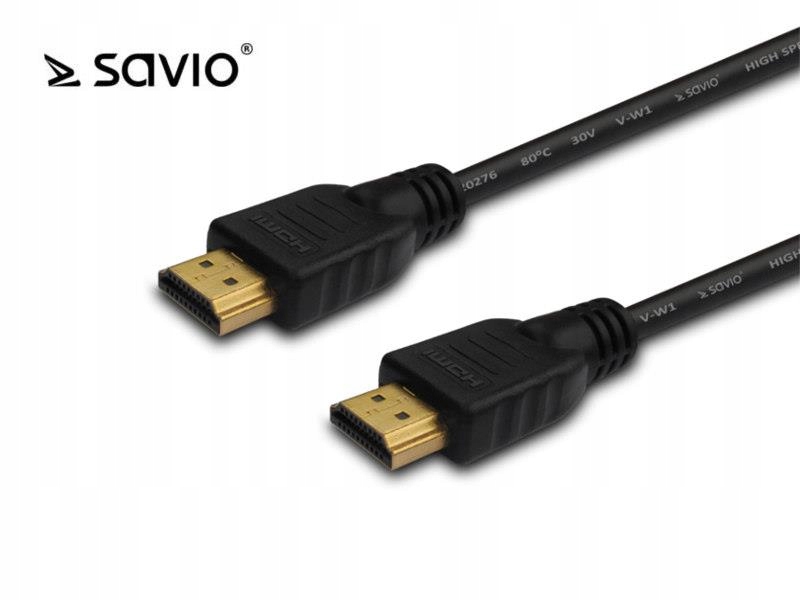 Kabel HDMI Savio CL-01 1,5m, czarny, złote
