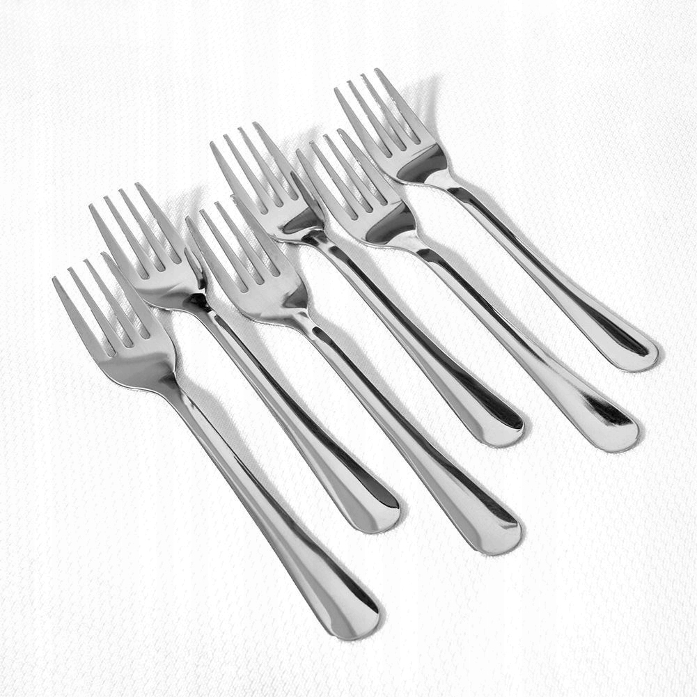 Widelczyki deserowe do ciasta stalowe srebrne zestaw 6 szt. /Excellent Hous