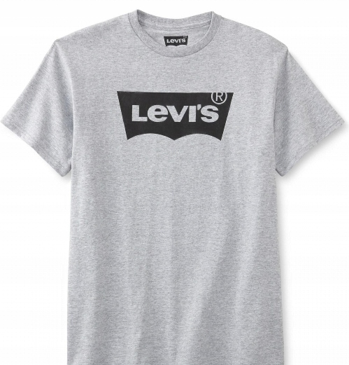LEVI'S Koszulka Bawełniana Logo Nadruk Szara _L
