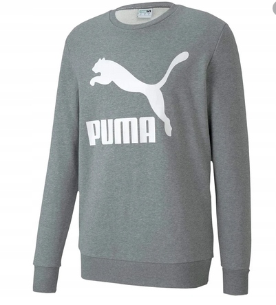 BLUZA PUMA MĘSKA SZARA BIAŁA LOGO NOWY MODEL S