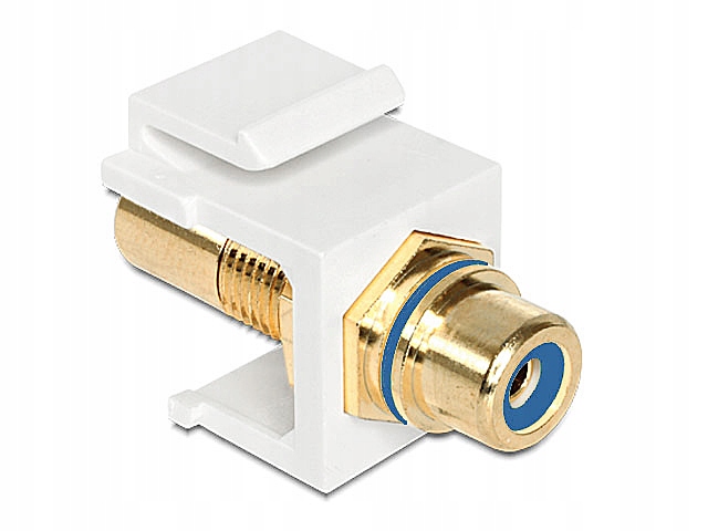 Łącznik RCA/CINCH gn-gn złocony KEYSTONE niebieski