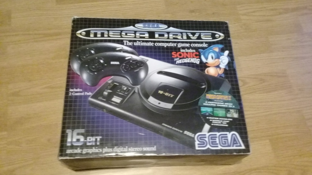 Sega Mega Drive KOMPLET W PUDEŁKU 2 pady, zasilacz