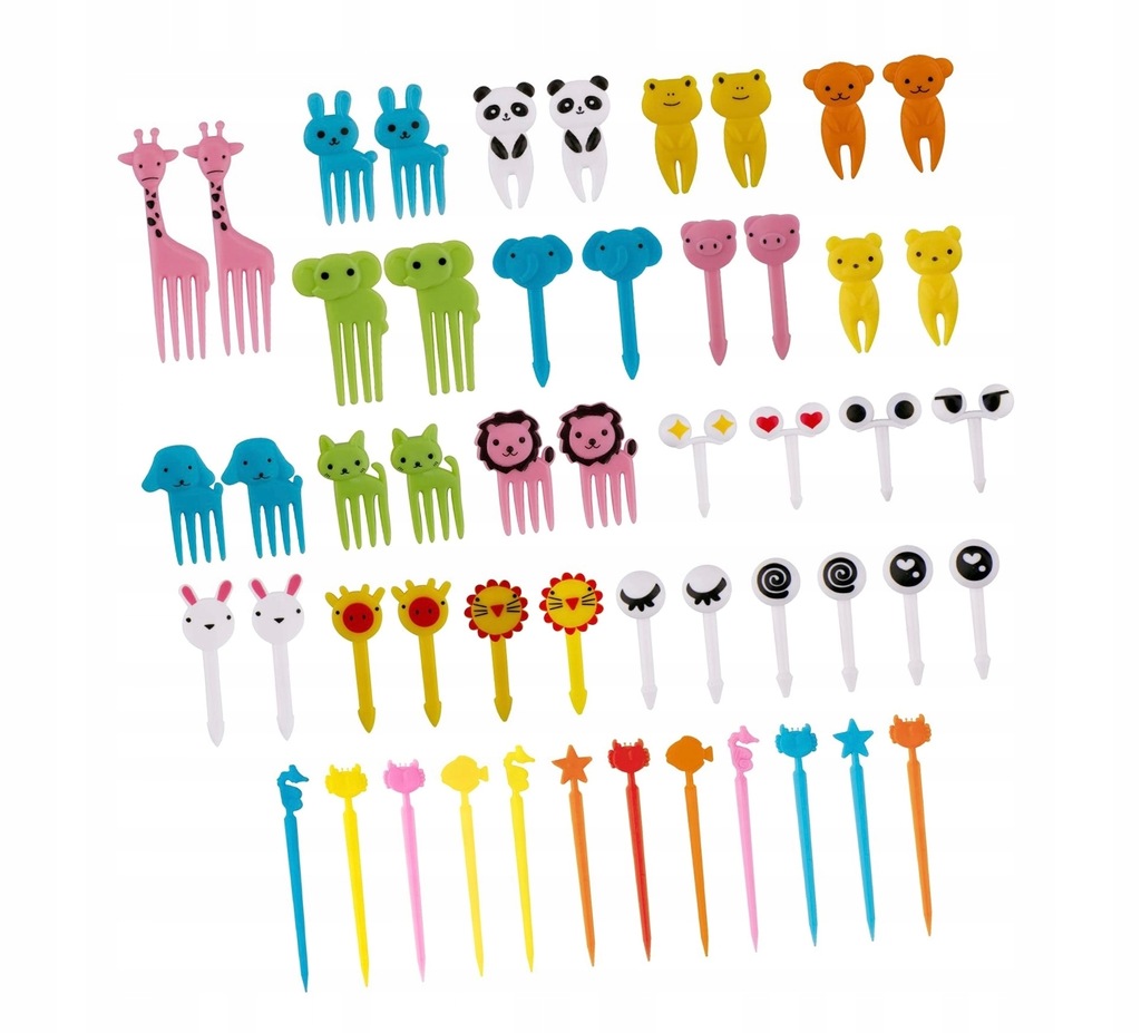 52SZT WIDELCZYKI DO PRZEKĄSEK DLA DZIECI WIDELCE DO OWOCÓW ŻYWNOŚCI WIDELCE