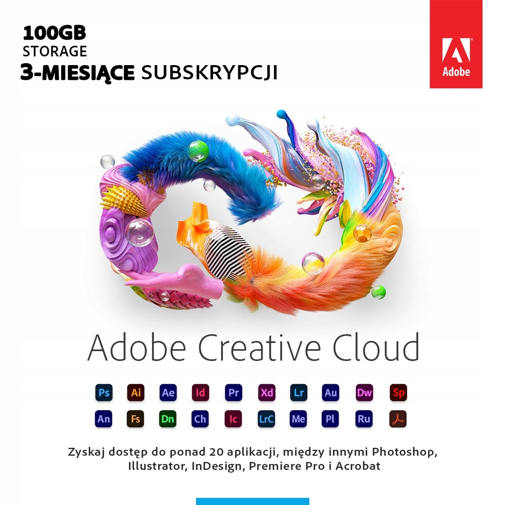 Adobe CC Creative Cloud All Apps 100GB 3 miesiące