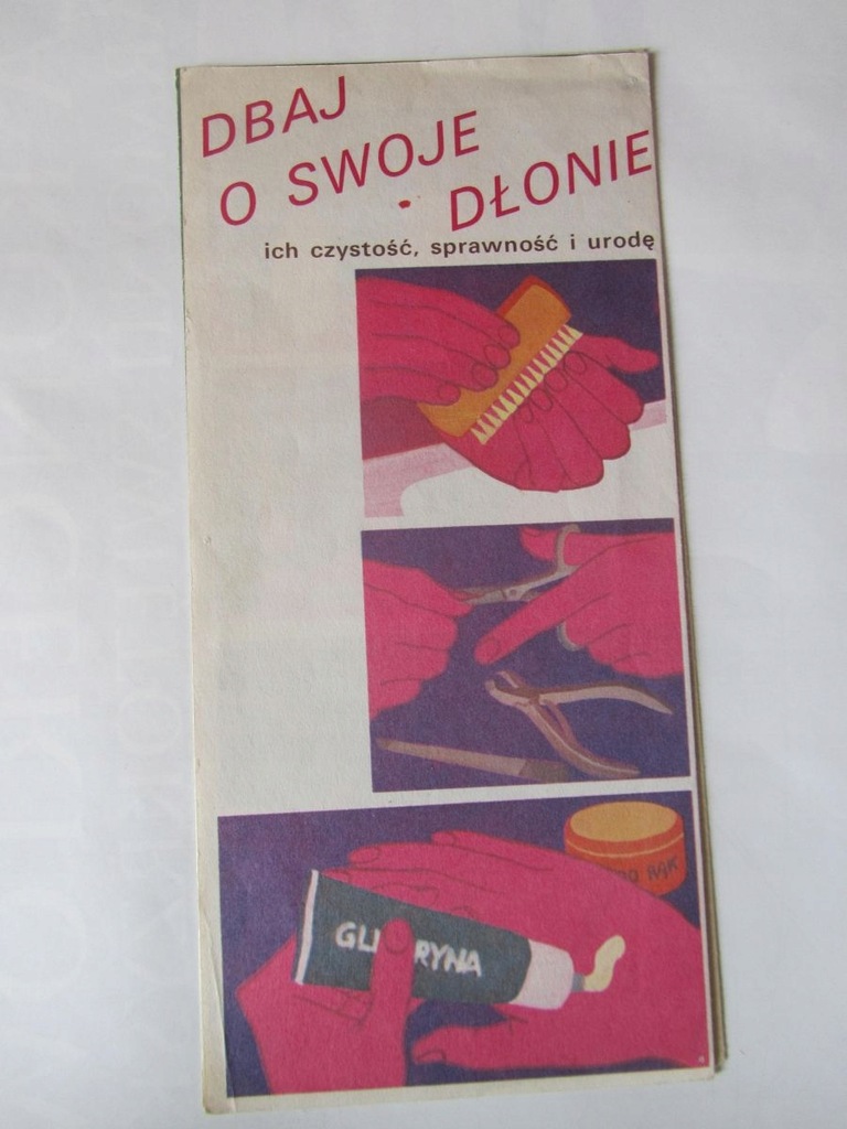 Ulotka PRL, Dbaj o czystość rąk 1989 rok
